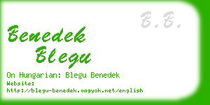 benedek blegu business card